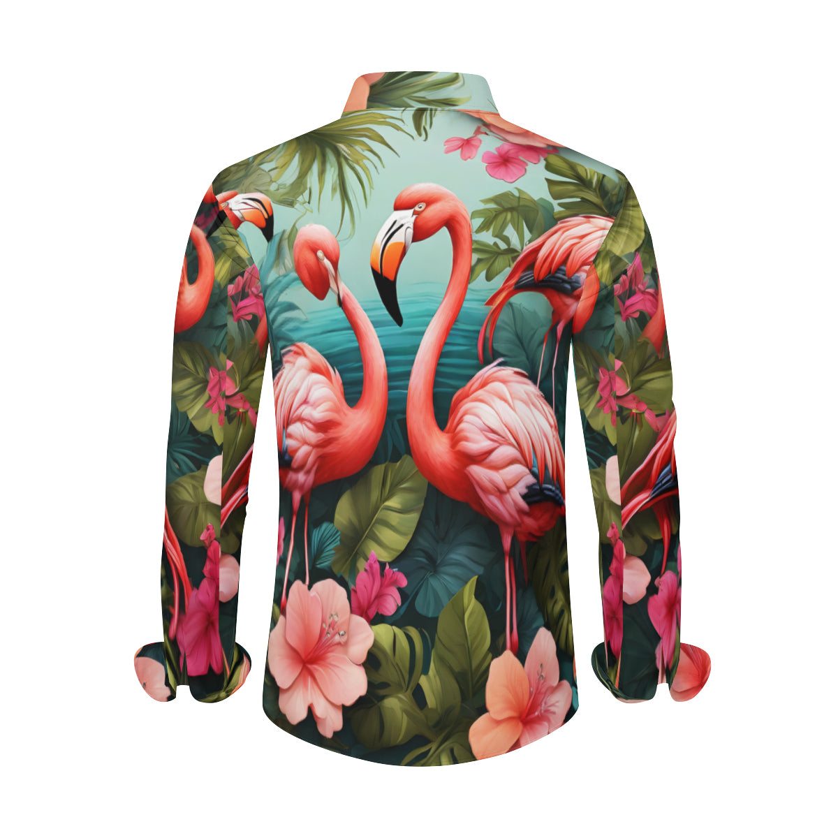 Flamingo Men's Classic Long-Sleeved Shirt | Polyester