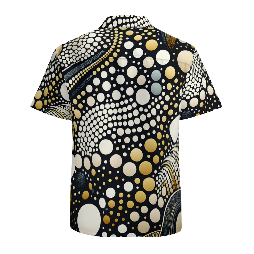 Abstract Short Sleeves Men's Shirt With Chest Pocket