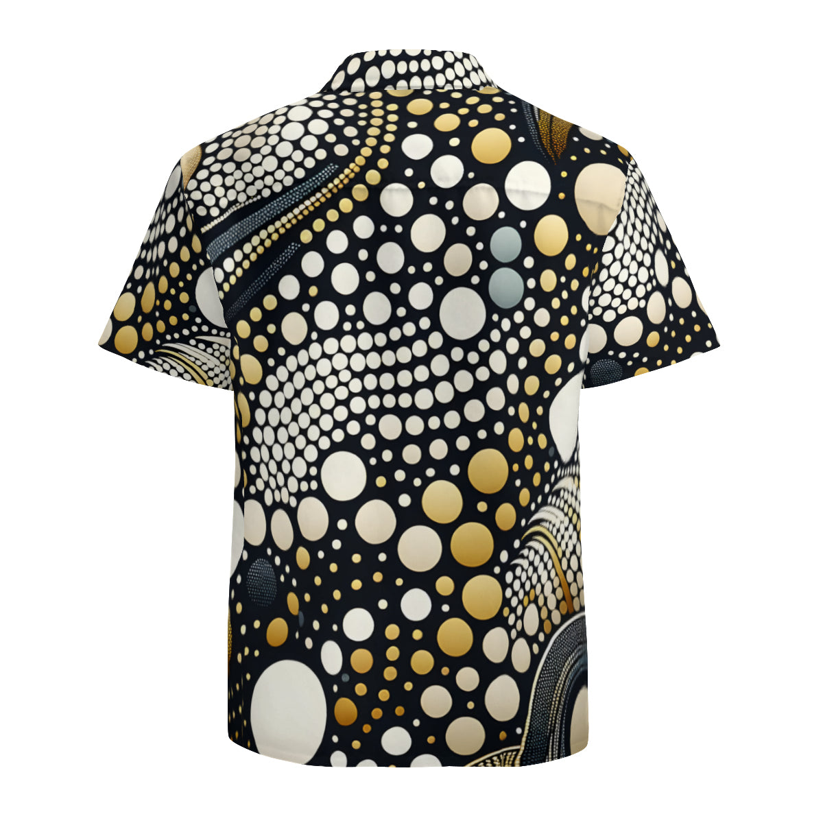 Abstract Short Sleeves Men's Shirt With Chest Pocket