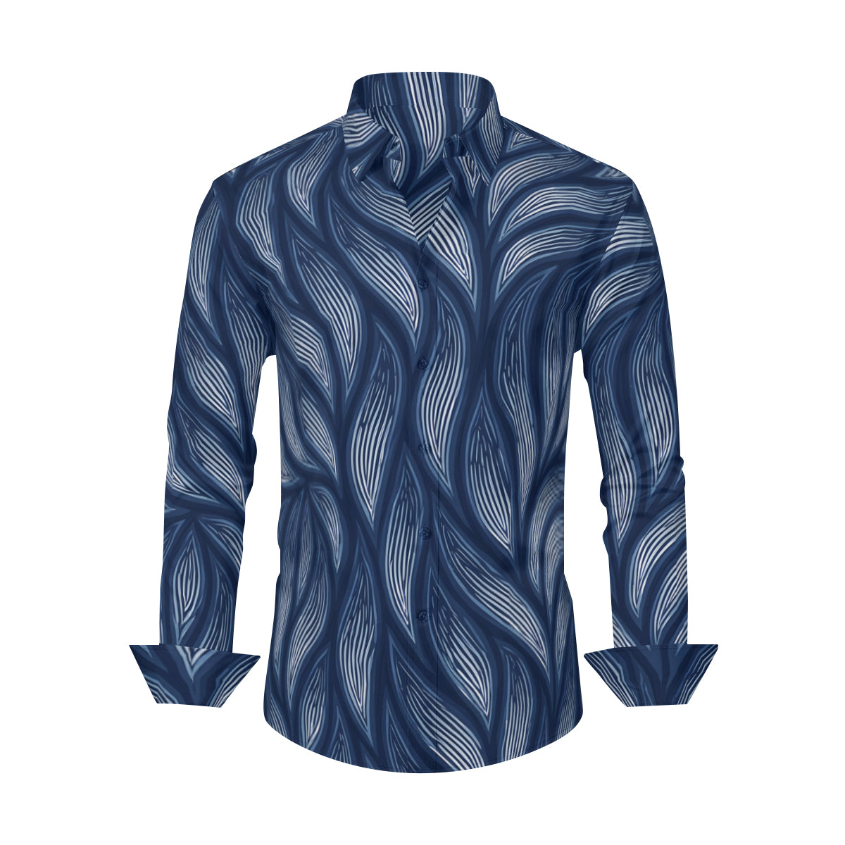 Abstract Denim Classic Long Sleeves Men's Shirt