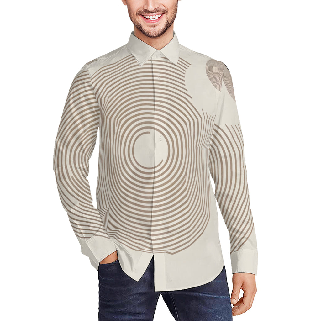 Abstract Stripes Long Sleeves Men's Shirt