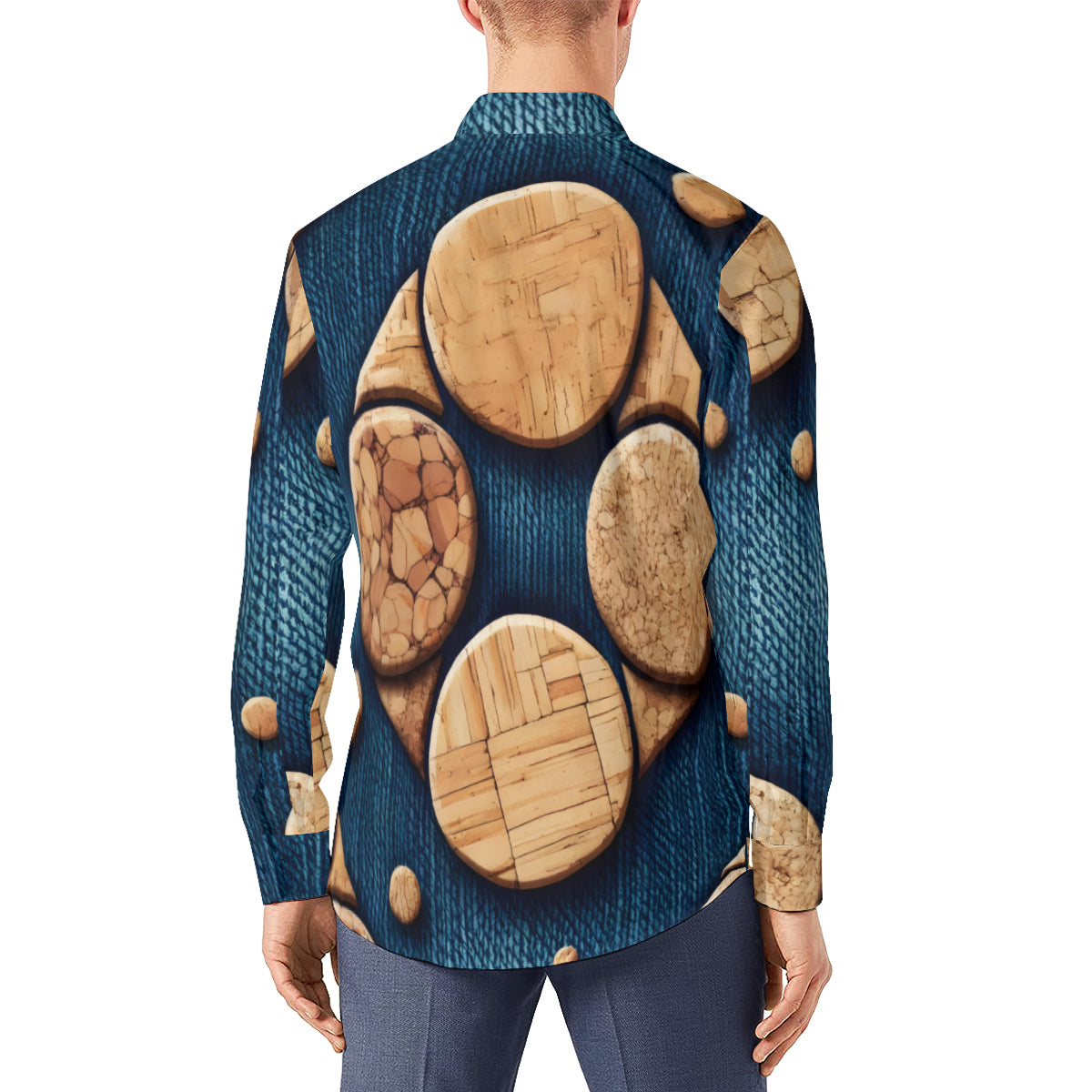 Blue Cork Men's Classic Long-Sleeved Shirt | Polyester