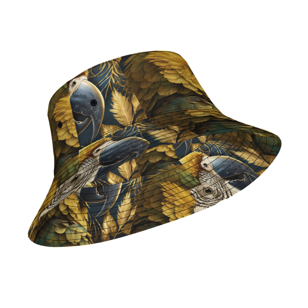 Tropical Parrot Double-Sided Unisex Polyester Bucket Hat