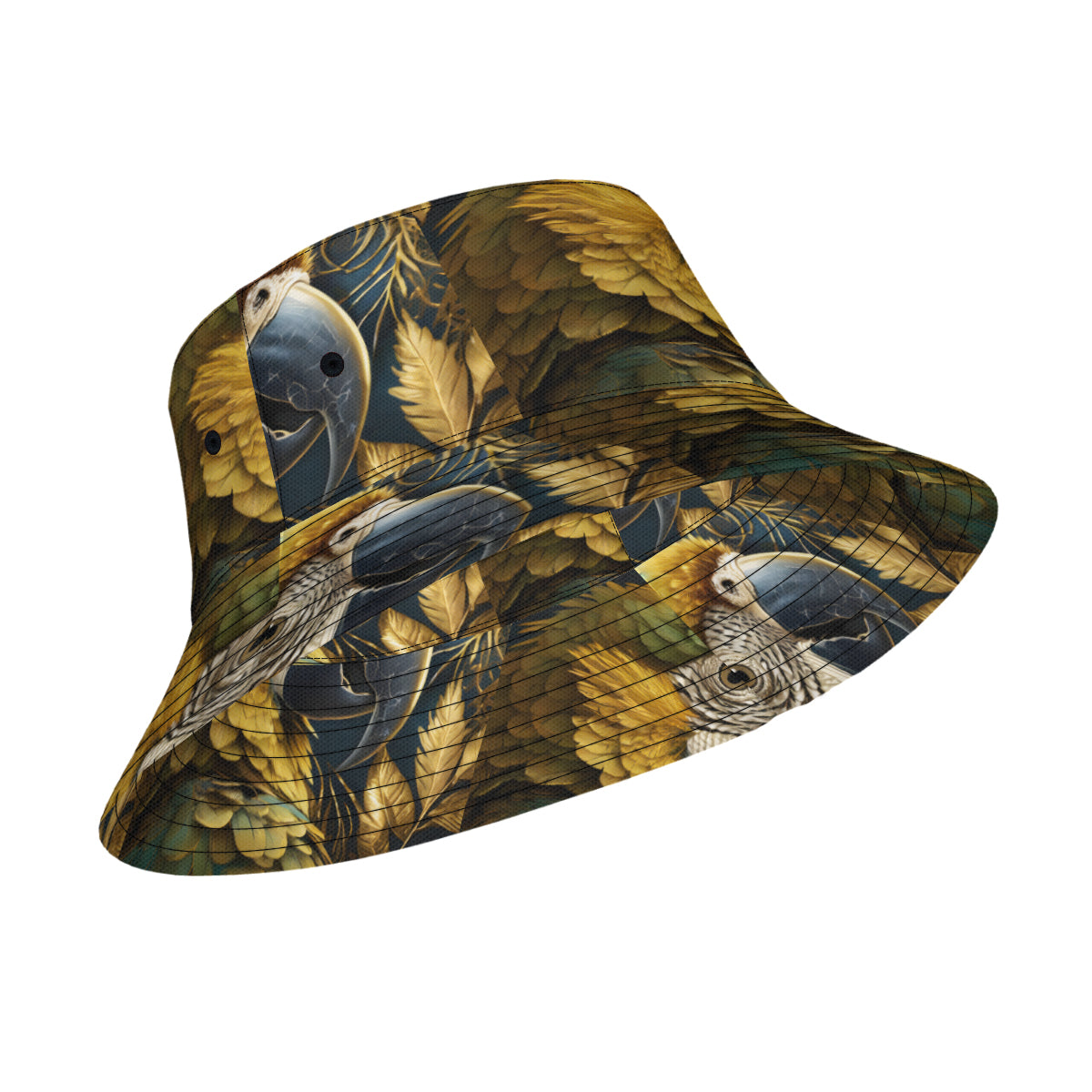 Tropical Parrot Double-Sided Unisex Polyester Bucket Hat