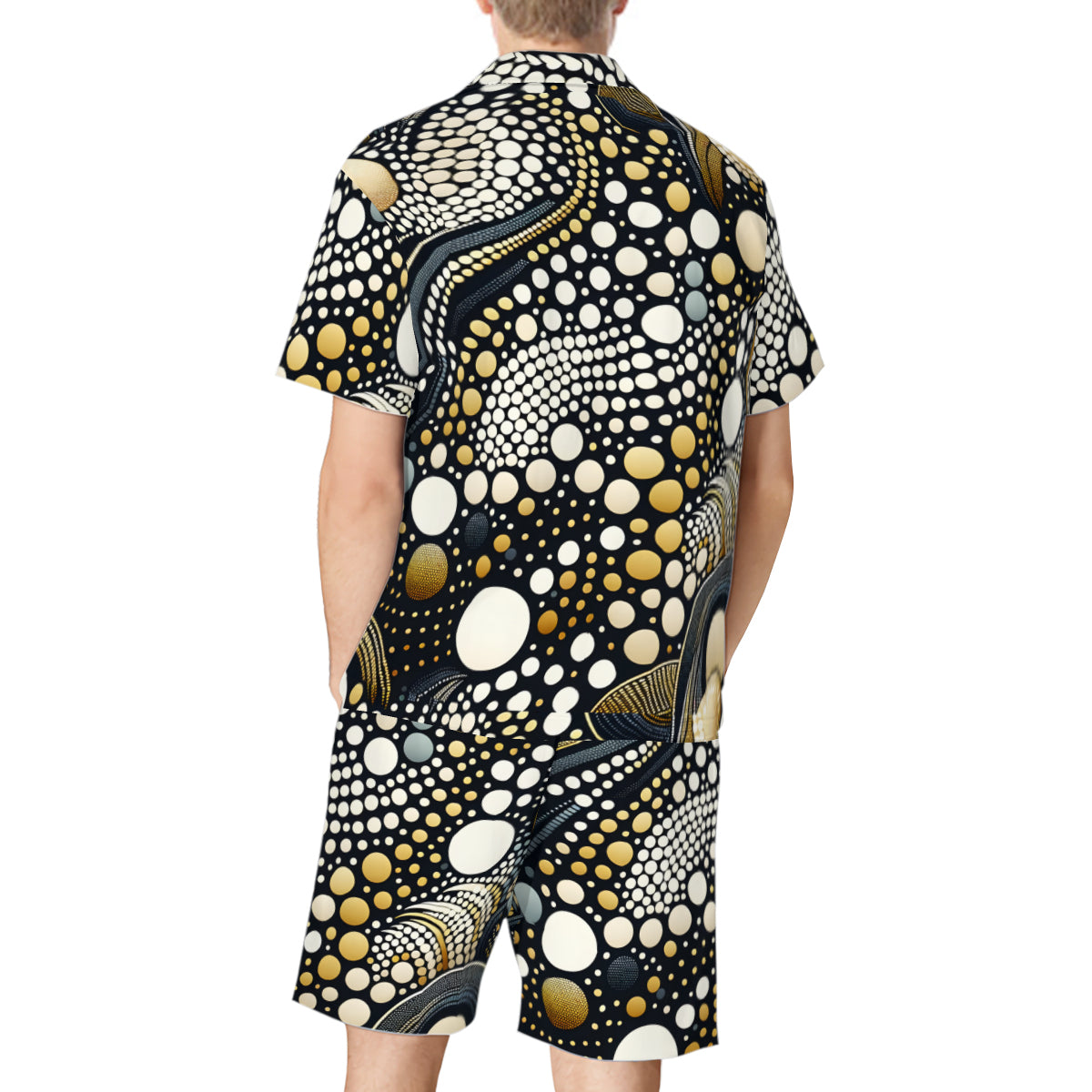 Abstract Dotted Casual Shirt and Shorts (Multi-faceted Design) | Cotton-Like Polyester