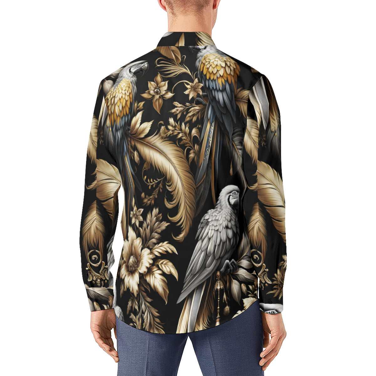 Elegance Feathers Men's Classic Long-Sleeved Shirt | Polyester