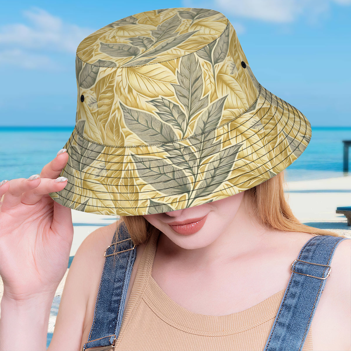 Golden Leaves Double-Sided Unisex Polyester Bucket Hat