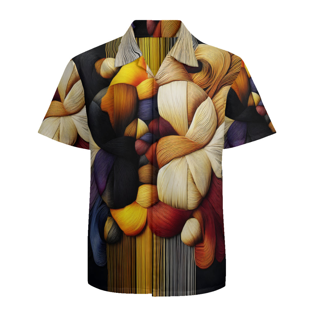 Interwoven Thread Design Short Sleeves Men's Shirt