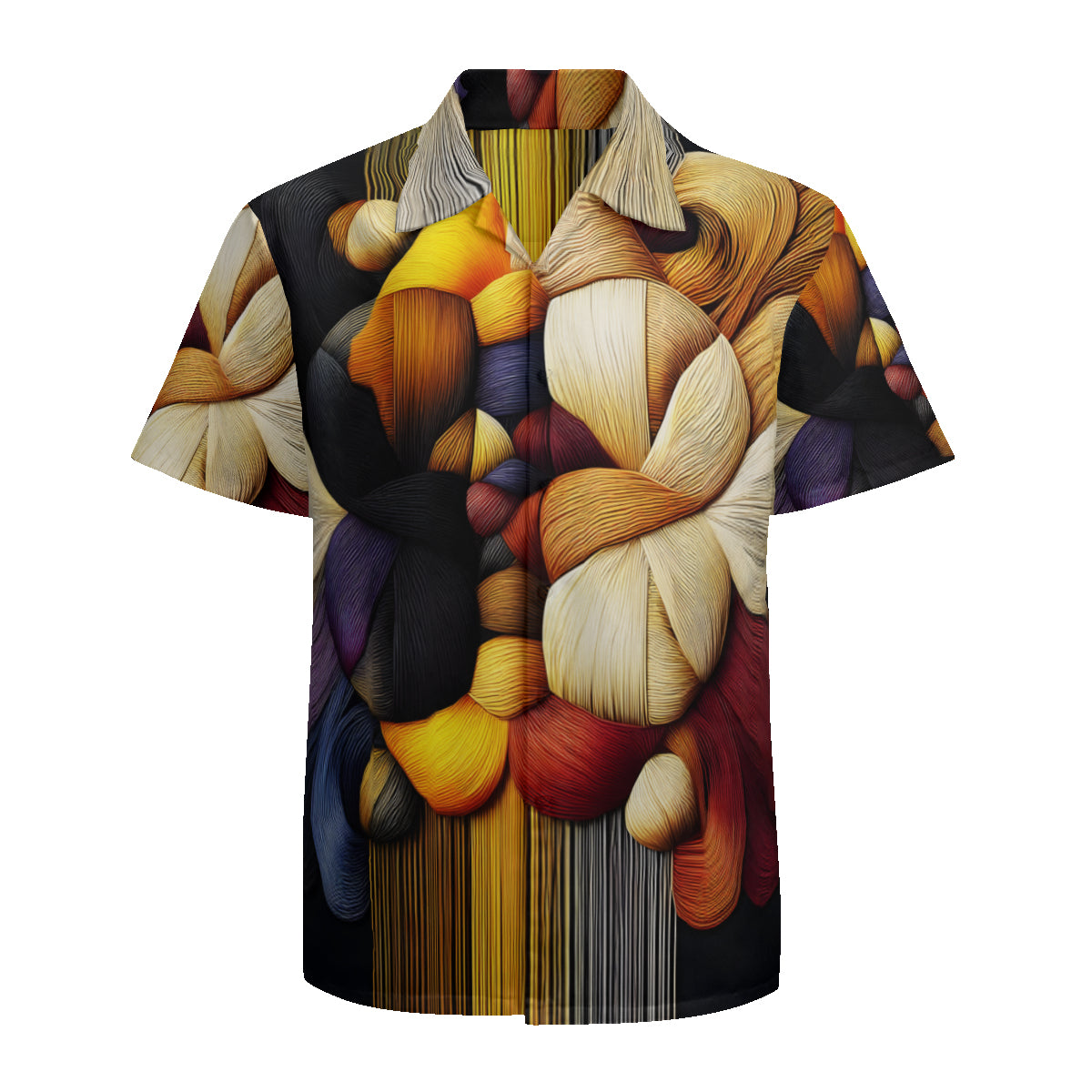 Interwoven Thread Design Short Sleeves Men's Shirt