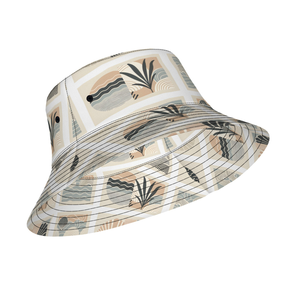 Tropical Minimalistic Double-Sided Unisex Polyester Bucket Hat