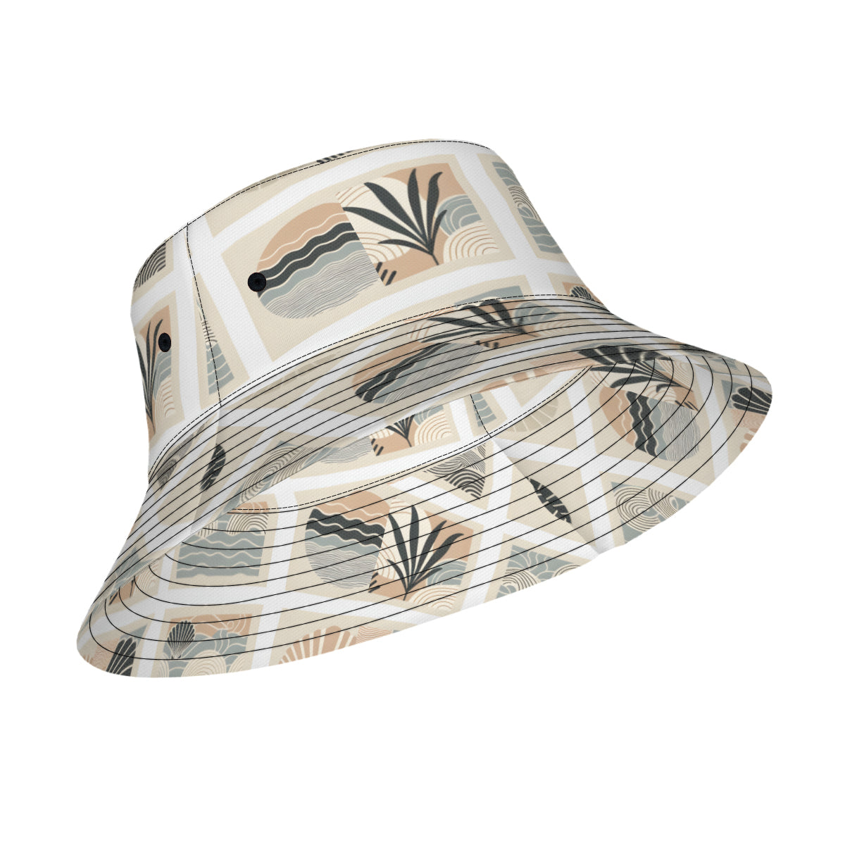 Tropical Minimalistic Double-Sided Unisex Polyester Bucket Hat