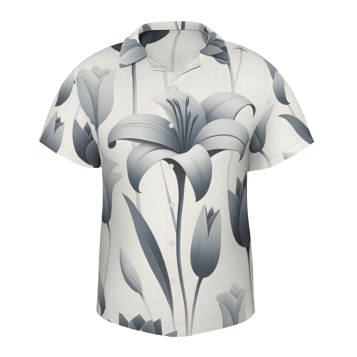 Minimalistic Floral Short Sleeves Men's Shirt