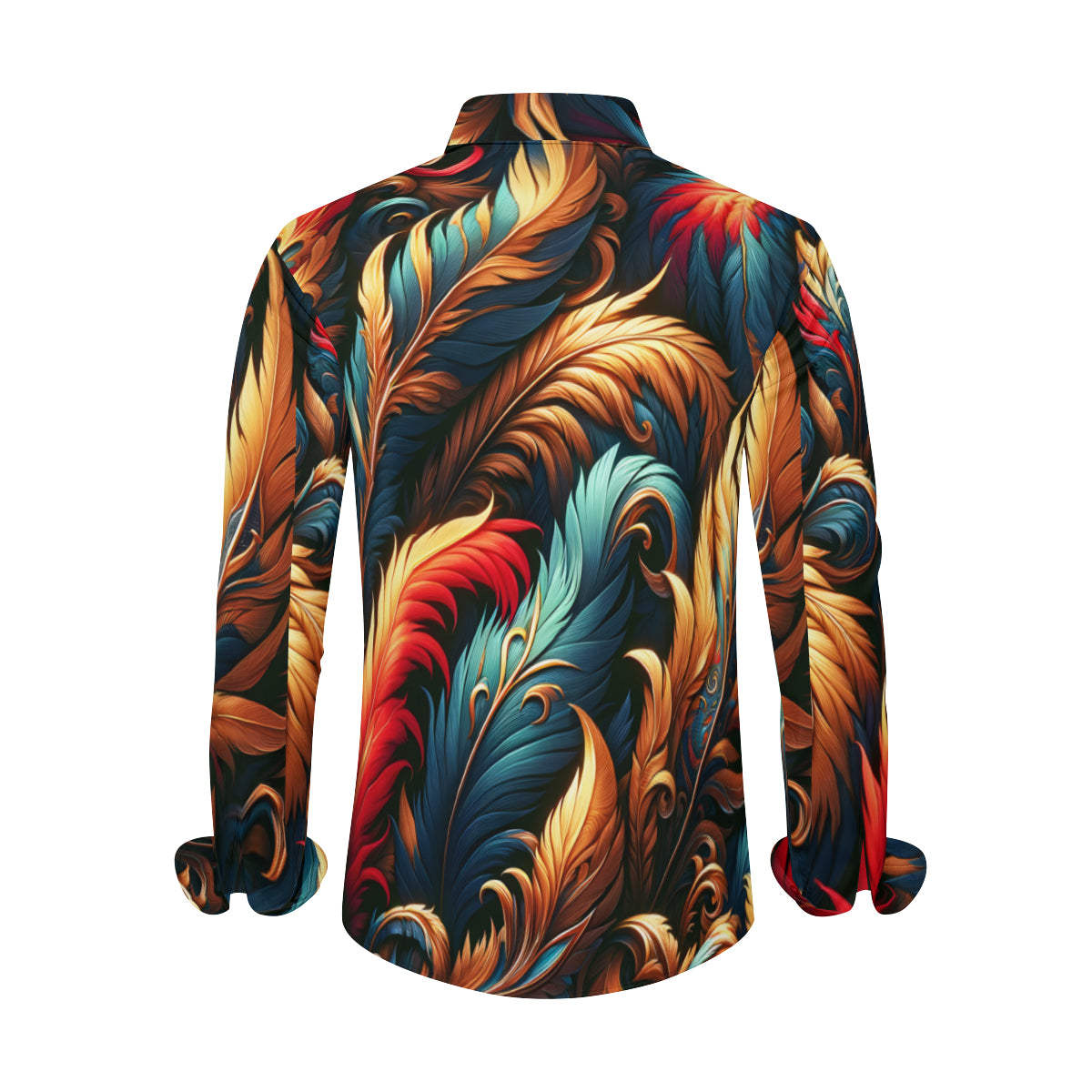 Elegant Feathers  Men's Classic Long-Sleeved Shirt | Polyester