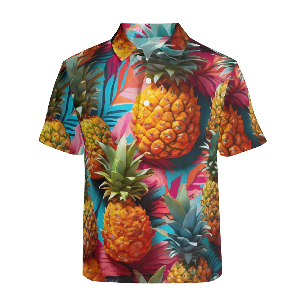 Pineapple Men's Premium European Size POLO Shirt | 95% Polyester+5% Spandex