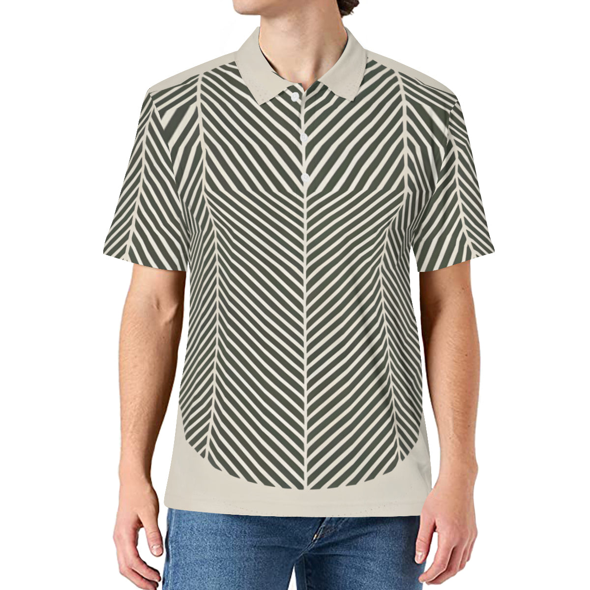 Minimalistic Geometric Men's Premium European Size POLO Shirt | 95% Polyester+5% Spandex