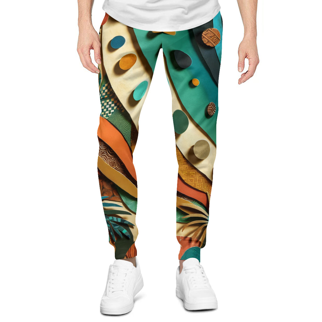 Paper Collage Men's Adult Hoodie Set (Double-Layer Hood) | Health Fabric