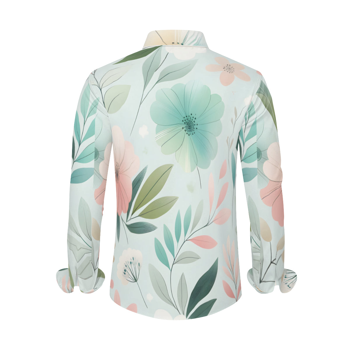 Minimalistic Floral Long Sleeves Men's Shirt
