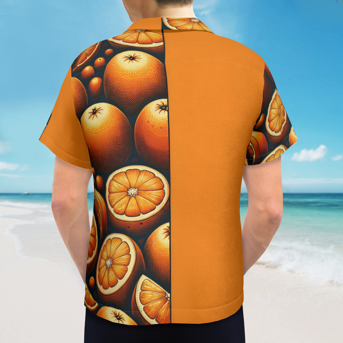 Orange Short Sleeves Men's Shirt