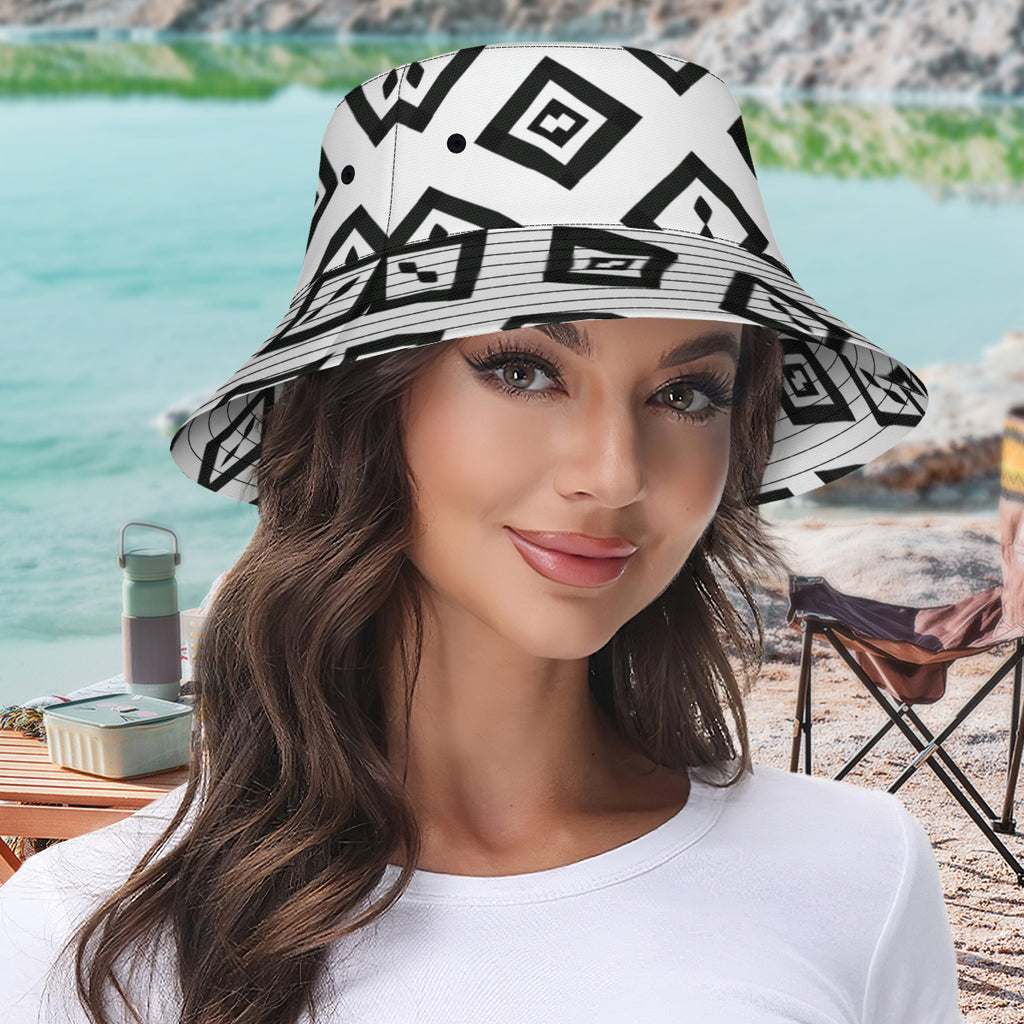 Black And White Double-Sided Unisex Polyester Bucket Hat