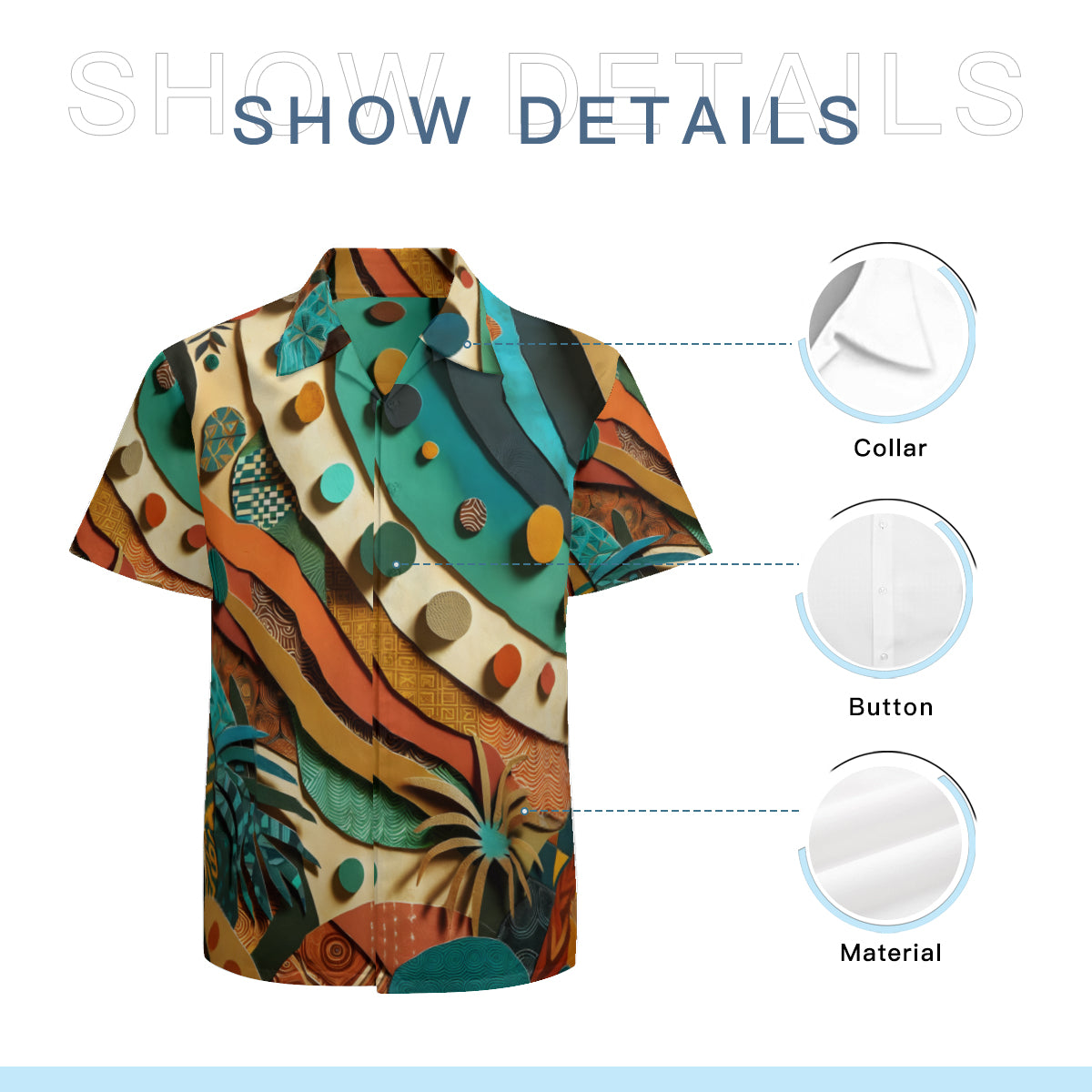 Paper Collage Design Short Sleeves Men's Shirt