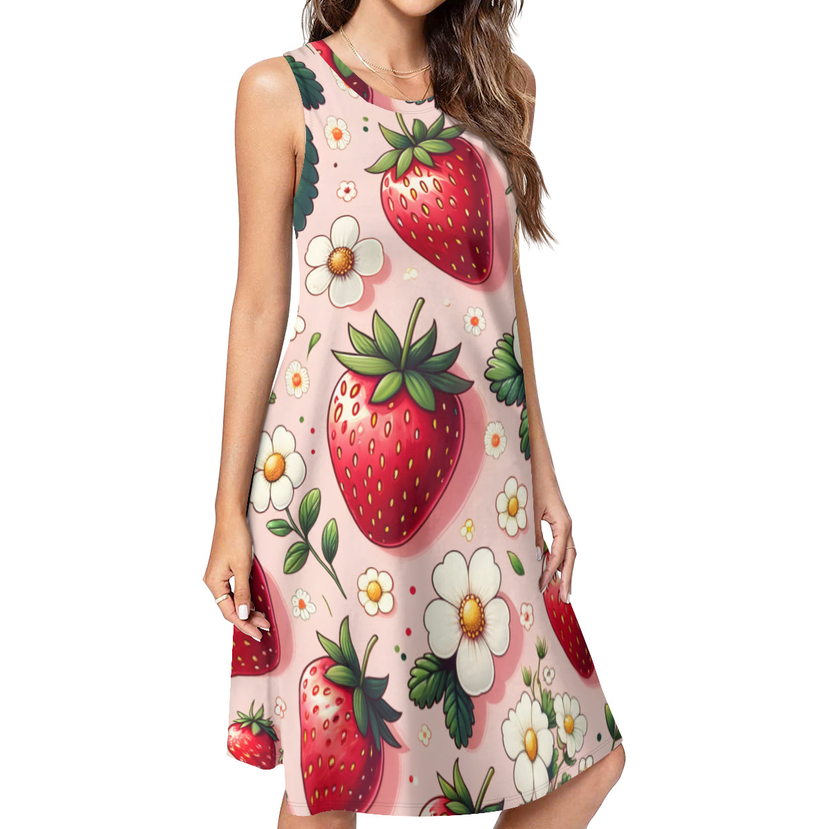 Strawberry Design Women Casual Dress