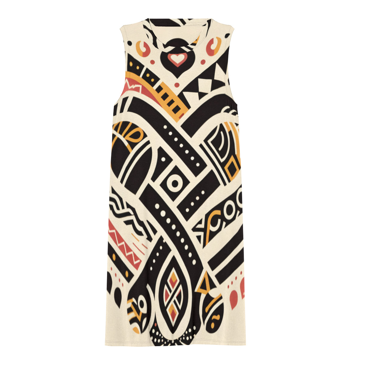 Abstract Africa Motifs Women's Casual Dress | Polyester