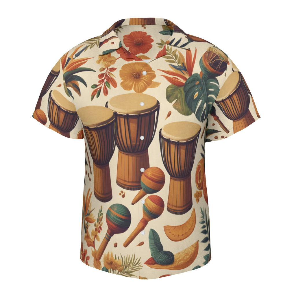 Floral Drums Sleeves Men's Shirt