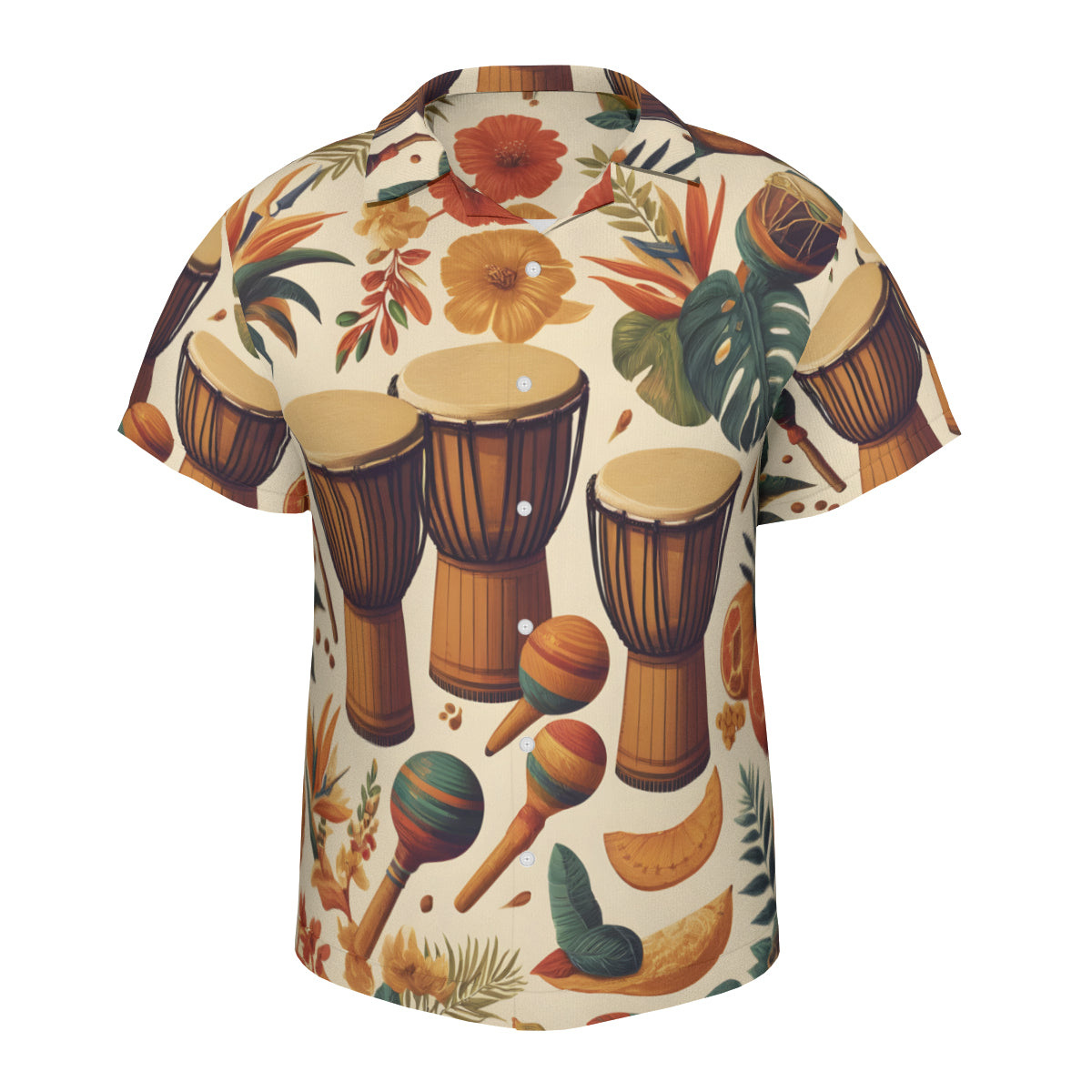Floral Drums Sleeves Men's Shirt