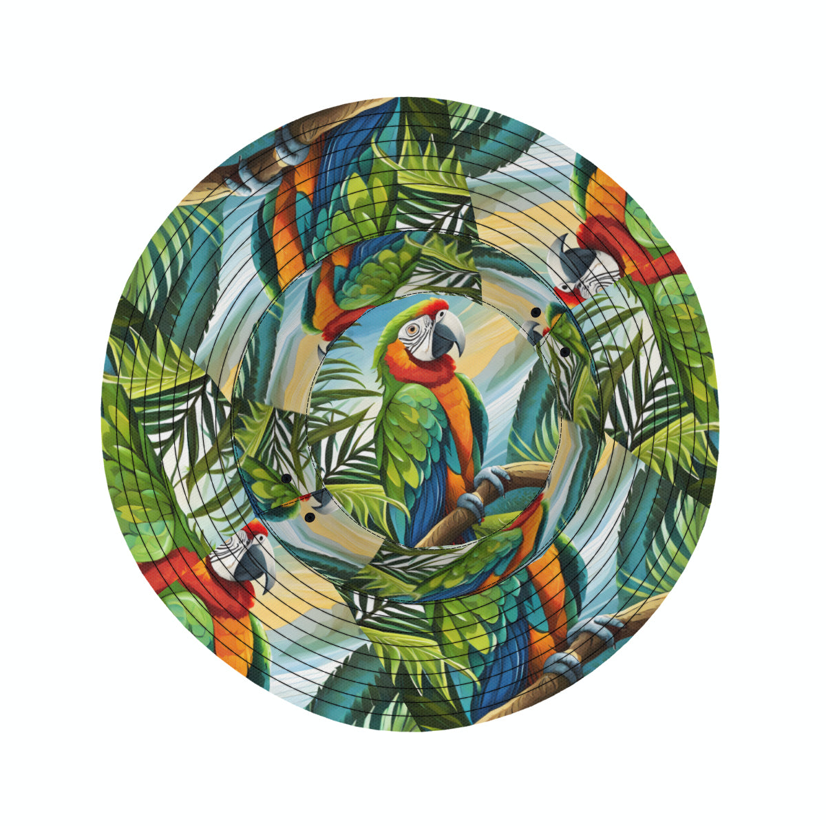 Tropical Parrot Double-Sided Unisex Polyester Bucket Hat