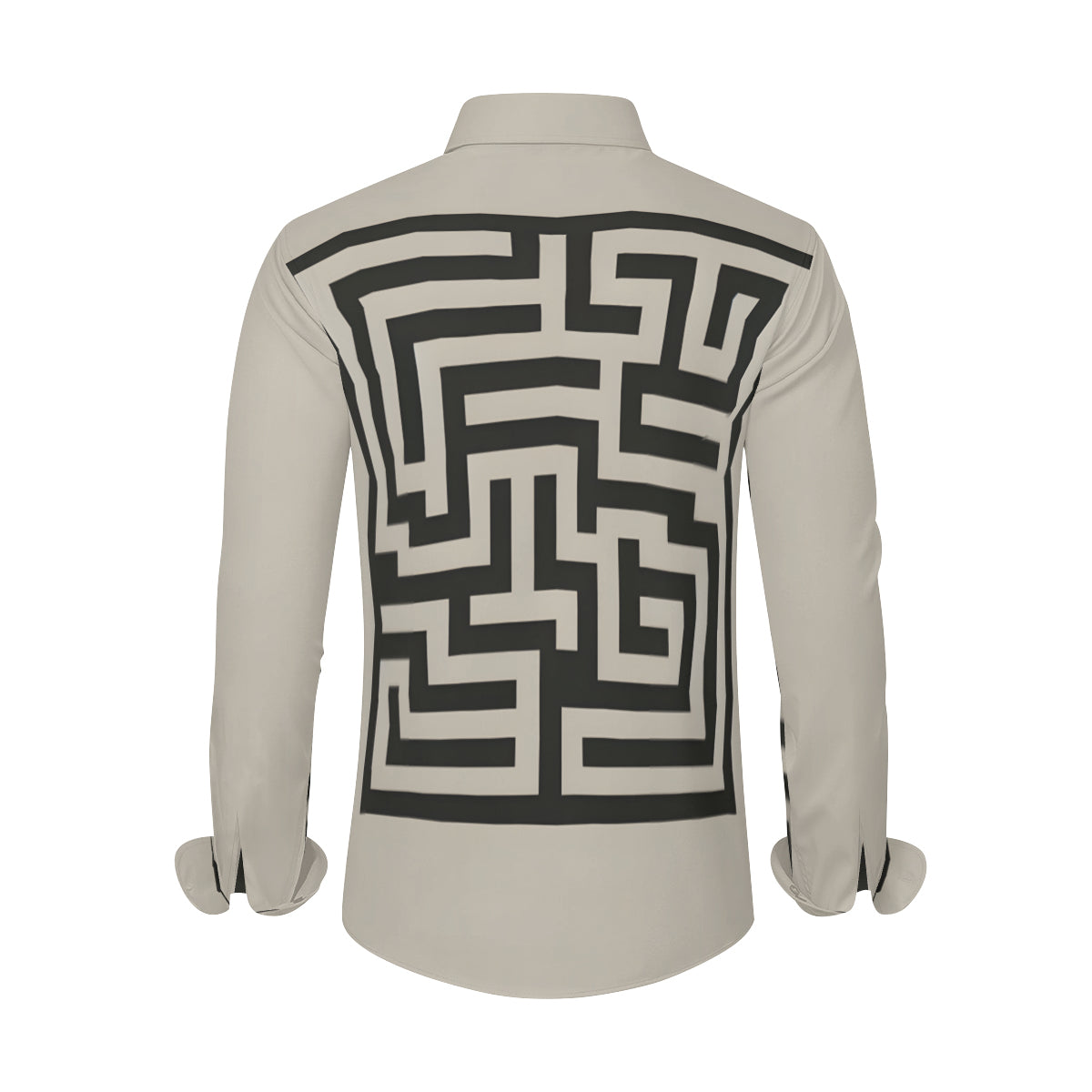 Minimalistic Geometric Long Sleeves Men's Shirt