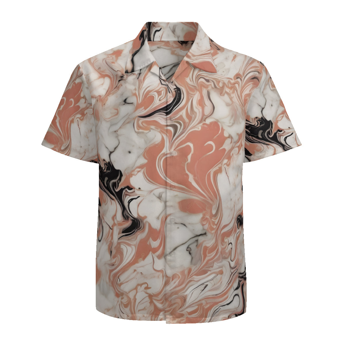 Marble Pattern Short Sleeves Men's Shirt
