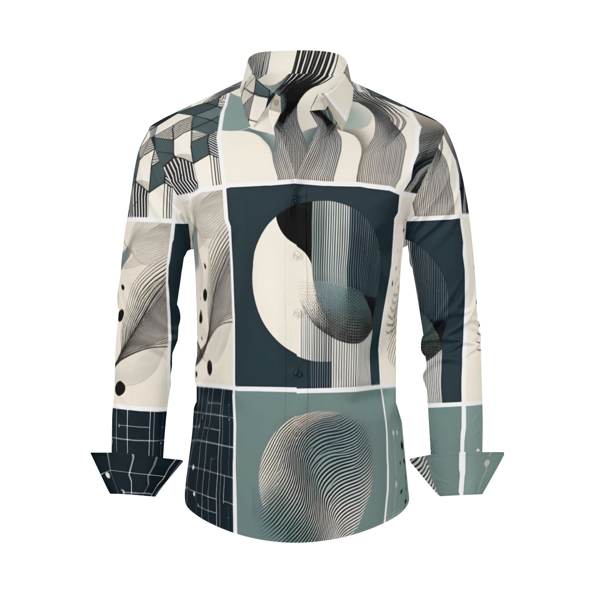 Abstract Shapes Long Sleeves Men's Shirt