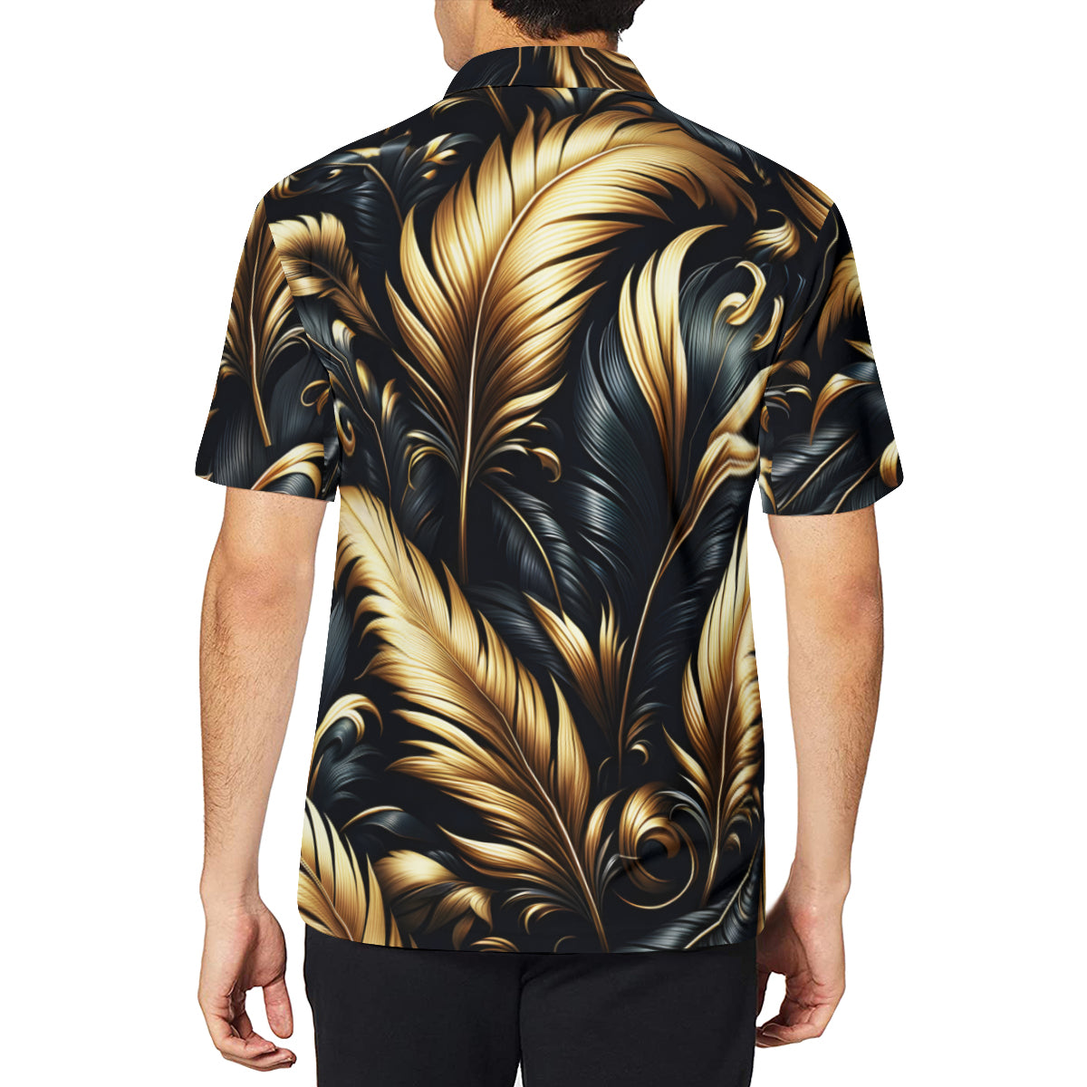 Golden Feathers  Men's Premium European Size POLO Shirt | 95% Polyester+5% Spandex