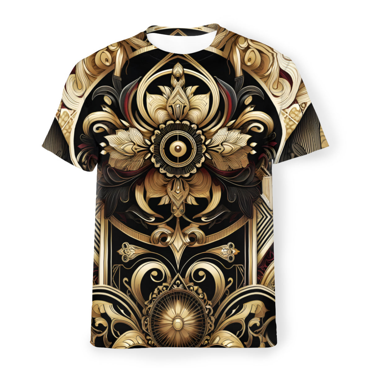 Abstract Elegance All-Over Print Men's Short-Sleeved Mesh T-Shirt｜Polyester