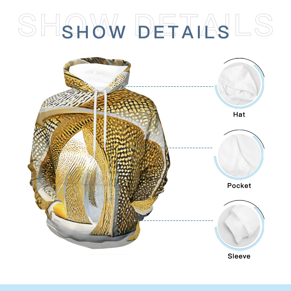 Golden Archtectural Men's Adult Lightweight Hoodie Set | Air Layer