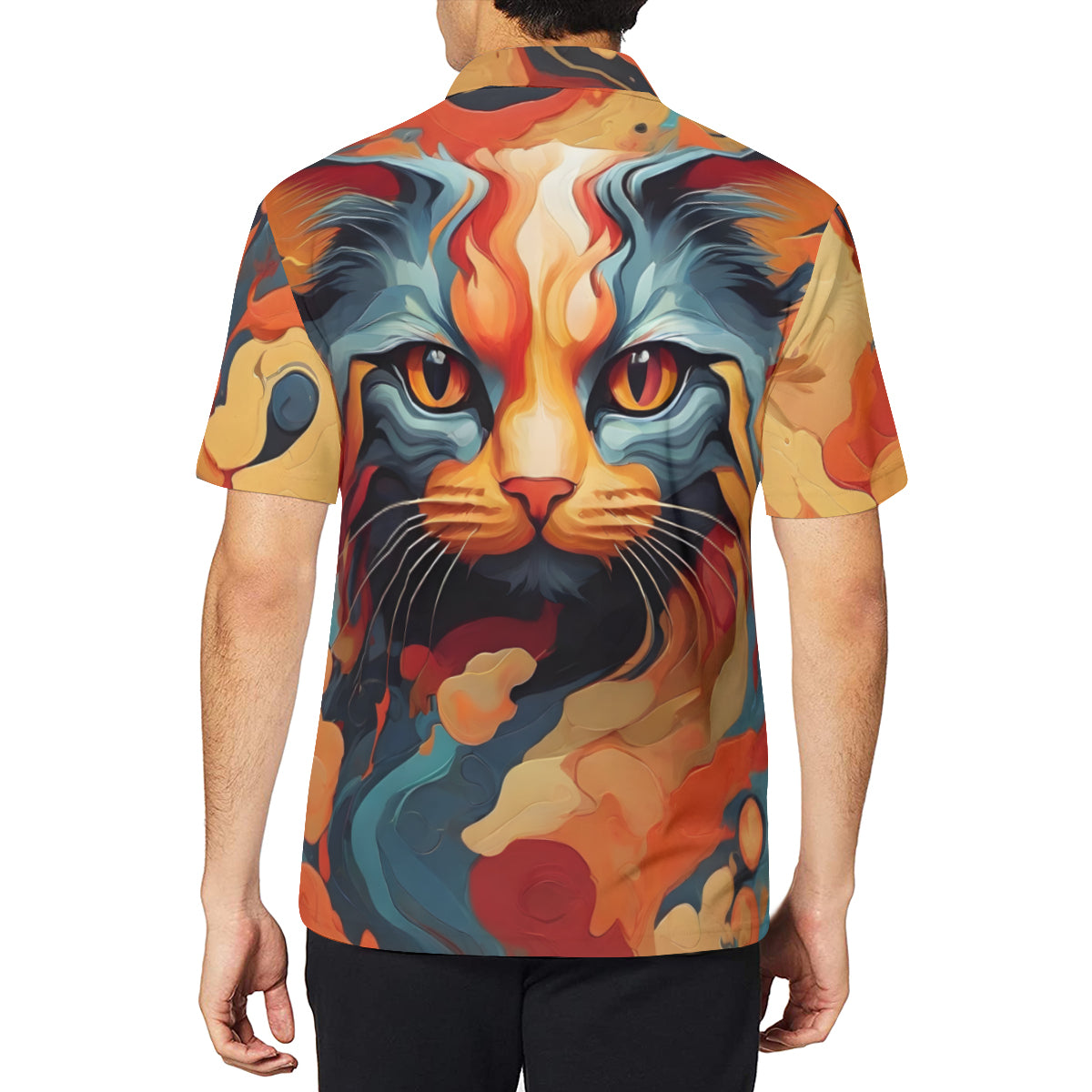 Cat Men's Premium European Size POLO Shirt | 95% Polyester+5% Spandex
