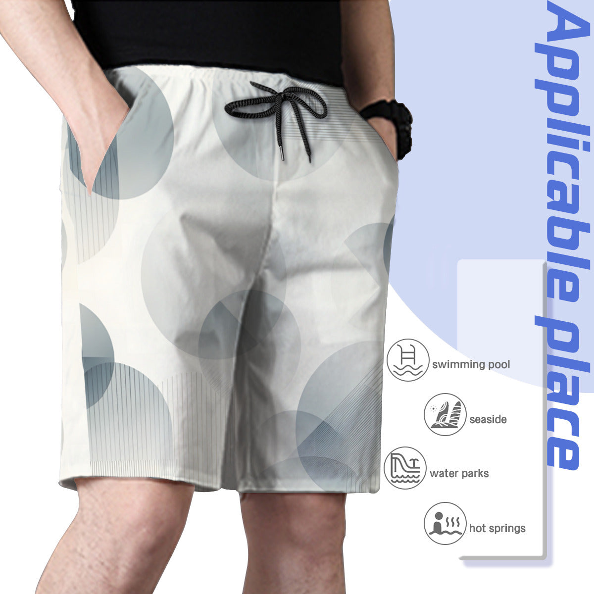 Minimalistic Men's Beach Shorts (Not Mesh Lined) | Polyester