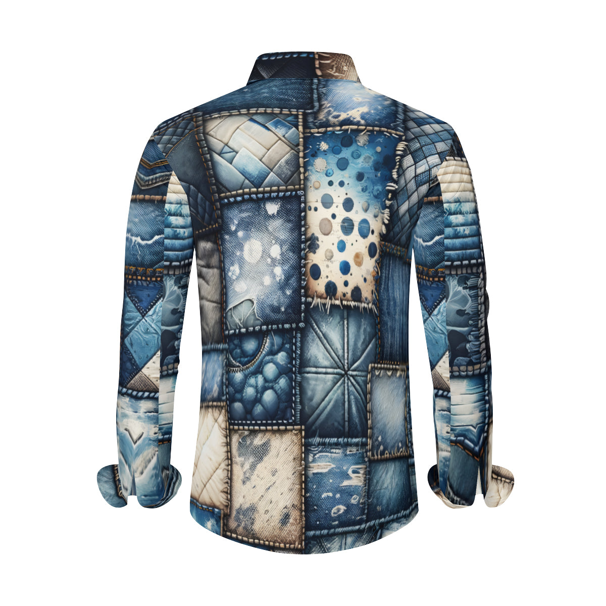 Denim Design Long Sleeves Men's Shirt