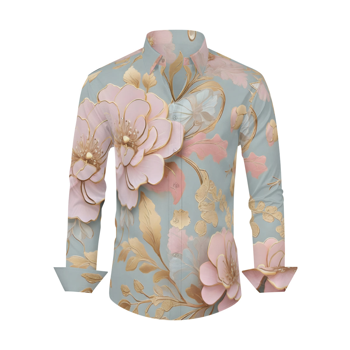 Floral Long Sleeves Men's Shirt