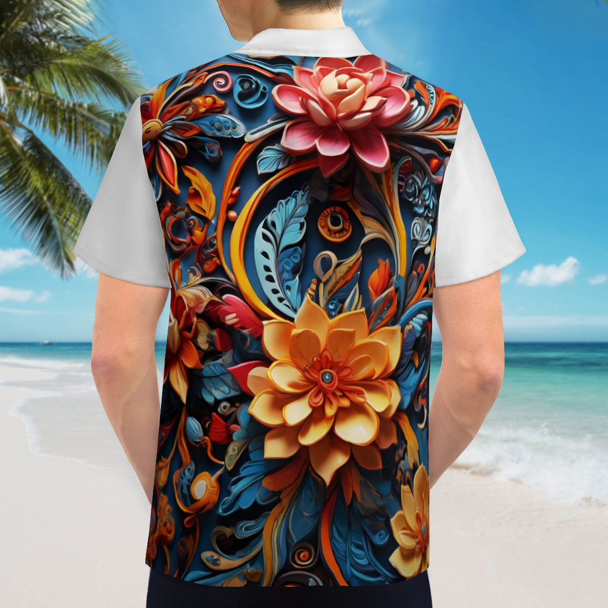 Floral Short Sleeves Men's Shirt