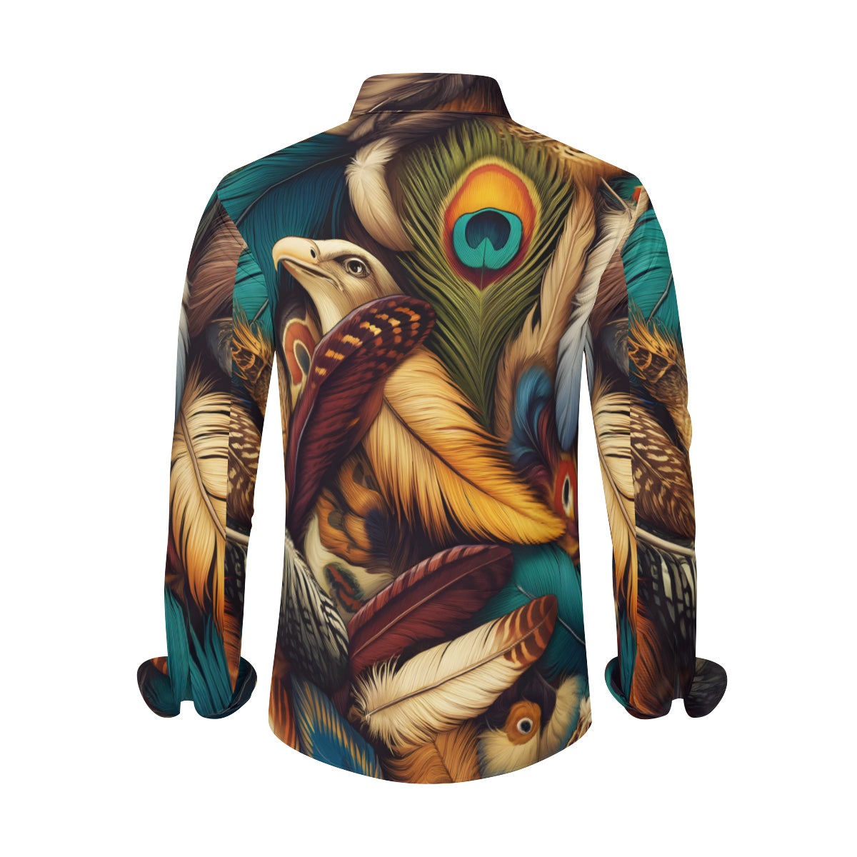 Elegant Feathers  Men's Classic Long-Sleeved Shirt | Polyester