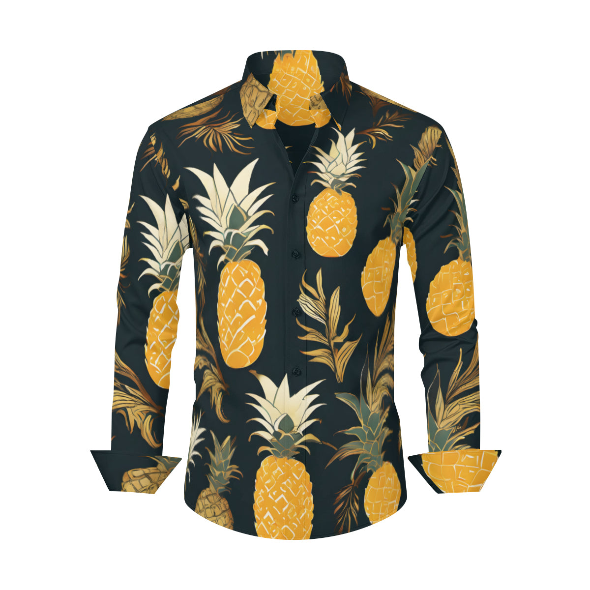 Pineapple Men's Classic Long-Sleeved Shirt | Polyester
