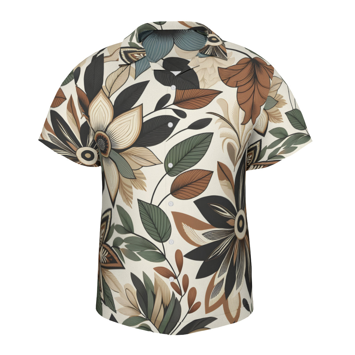 Botanical Leaves Short Sleeves Men's Shirt