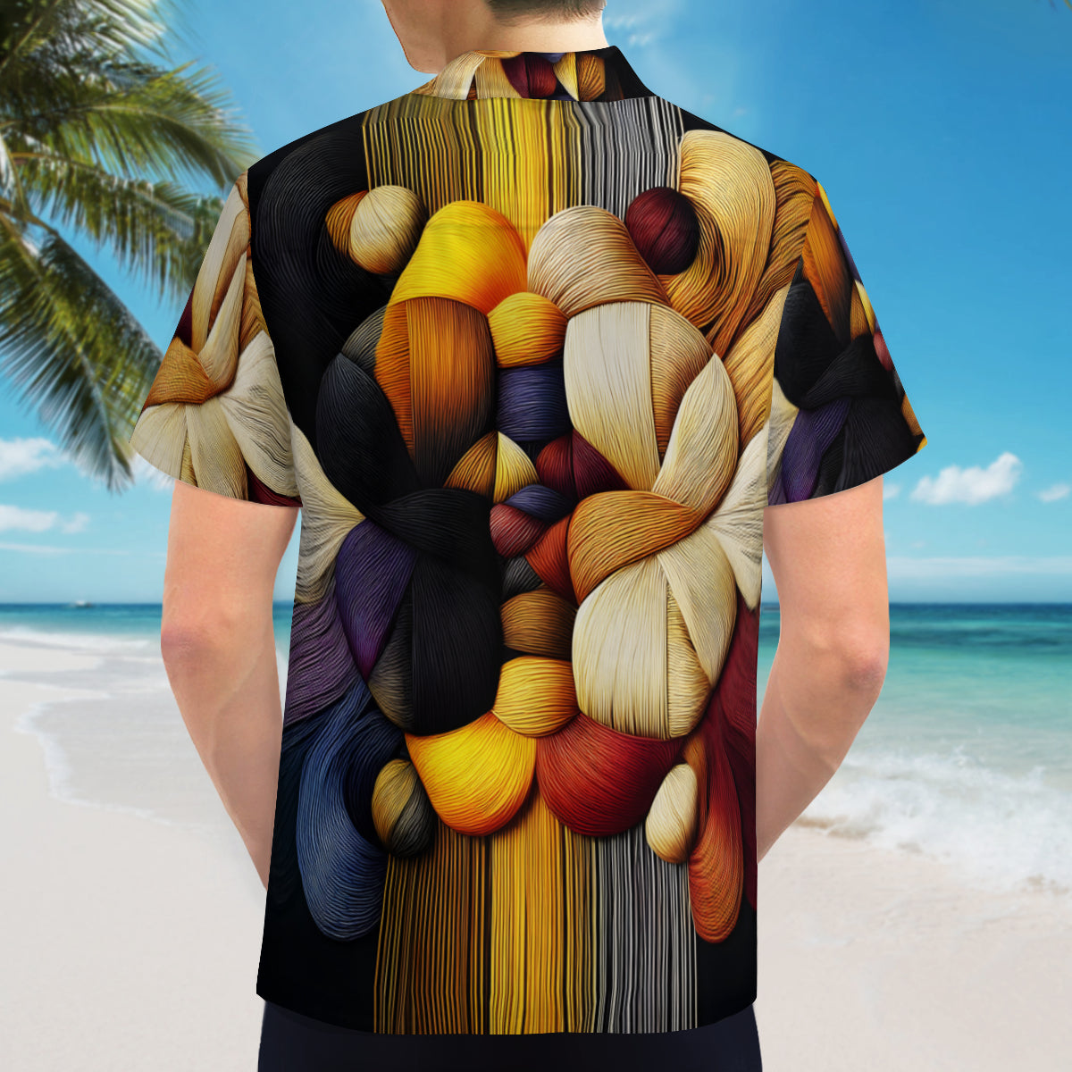 Interwoven Thread Design Short Sleeves Men's Shirt