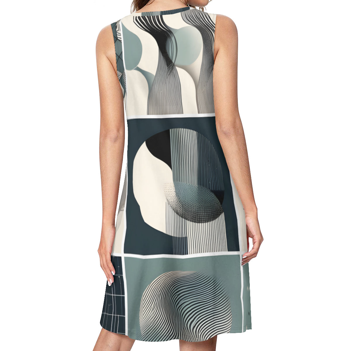 Minimalistic Shapes Women's Casual Dress | Polyester