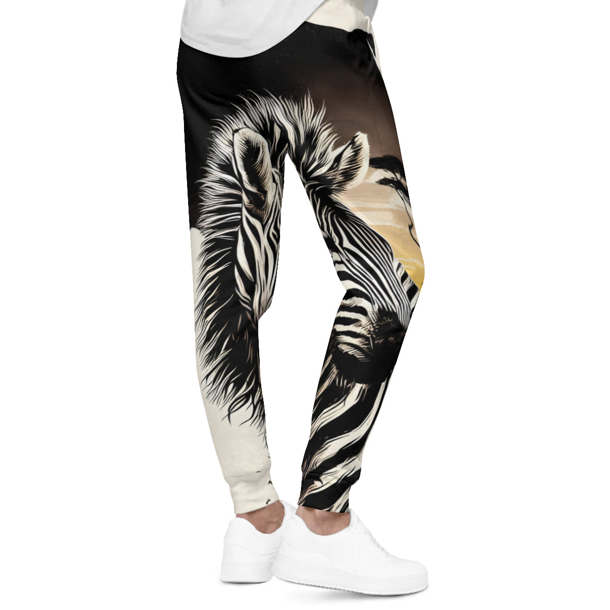 African Zebra Men's Adult Hoodie Set (Double-Layer Hood) | Health Fabric