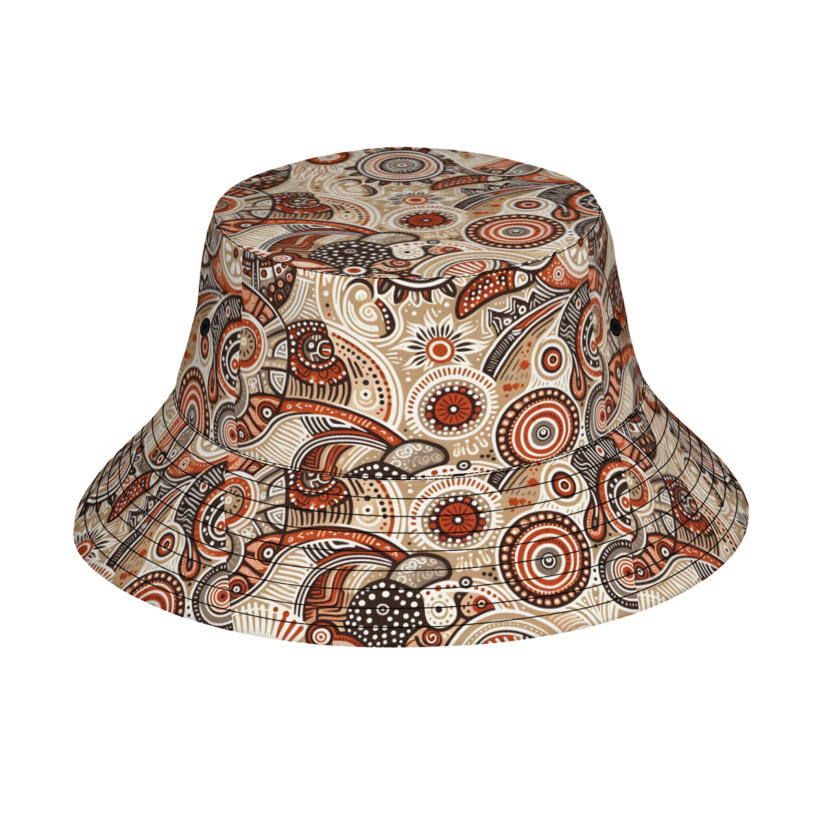 Aboriginal Doodle Pattern Double-Sided Unisex Polyester Bucket Hat