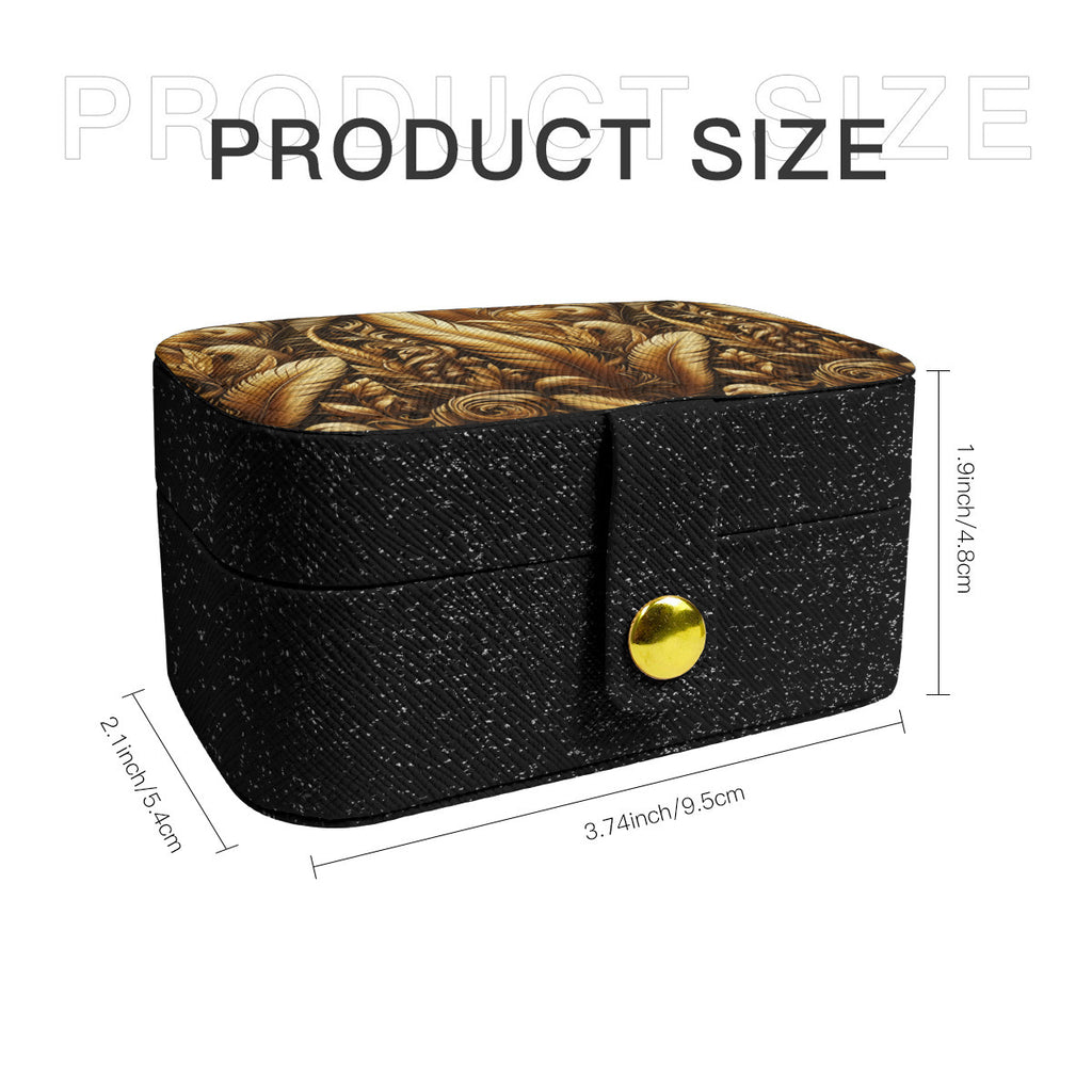 Golden Feathers Elegant Personalized Portable Jewelry Box