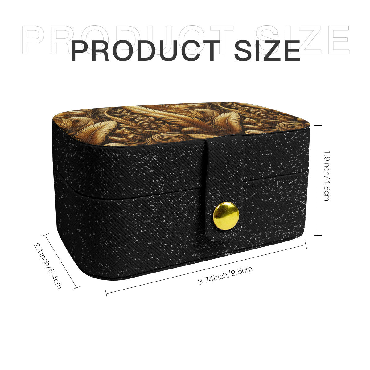 Golden Feathers Elegant Personalized Portable Jewelry Box