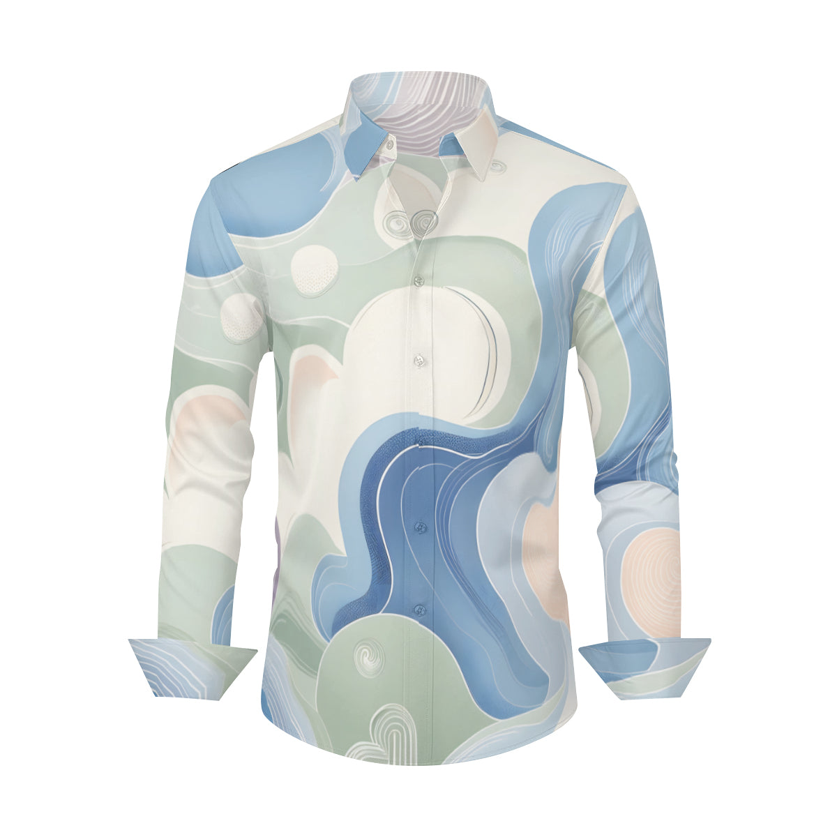 Abstract Minimal Men's Classic Long-Sleeved Shirt | Polyester